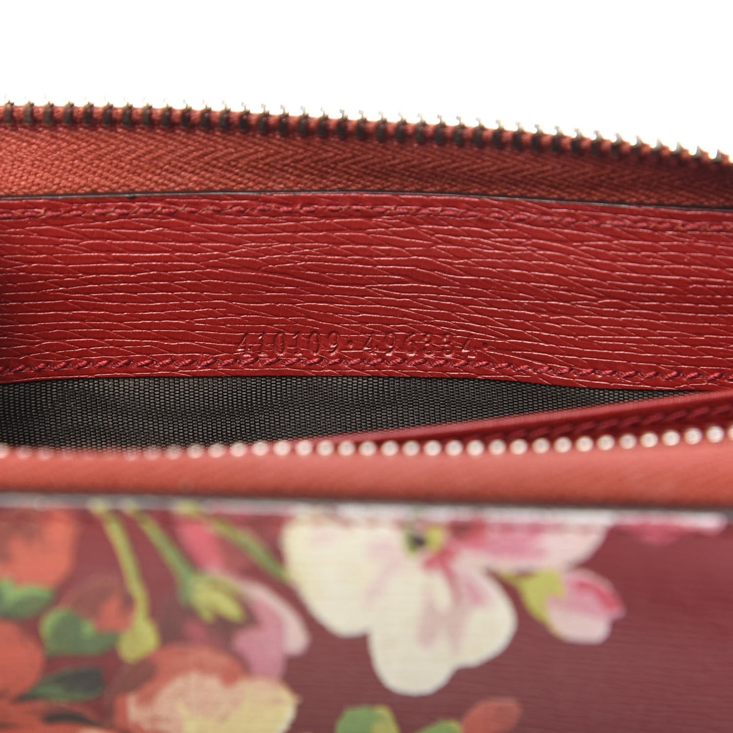 Shangai Calfskin Blooms Print Zip Around Wrist Wallet Romantic Cerise Multicolor