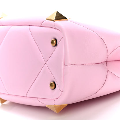 Valentino Garavani Nappa Mini Roman Stud The Handle Bag Pink Borealis 8 of 8