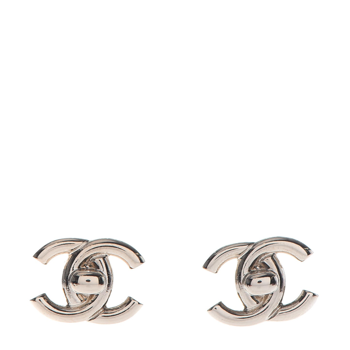 Metal CC Turnlock Earrings Gold