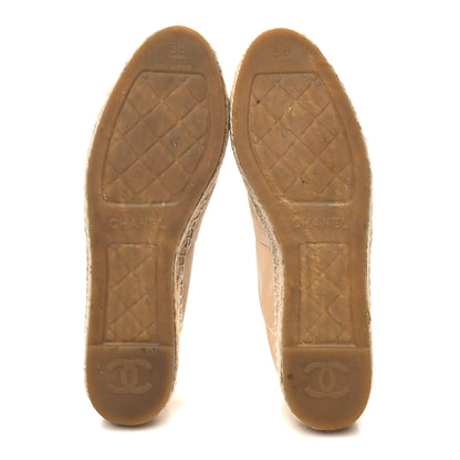 Chanel Lambskin CC Espadrilles 38 Beige Black 5 of 11
