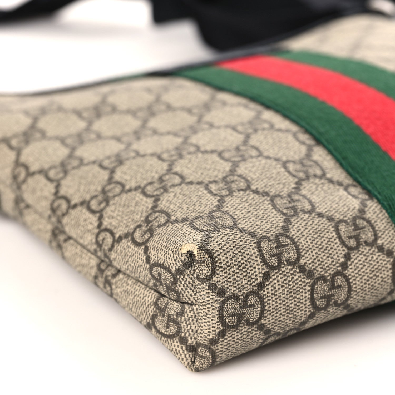 Gucci GG Supreme Monogram Web Messenger Bag Black 8 of 9