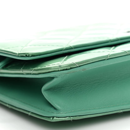 Chanel Patent Quilted Wallet On Chain WOC Light Green 9 of 11
