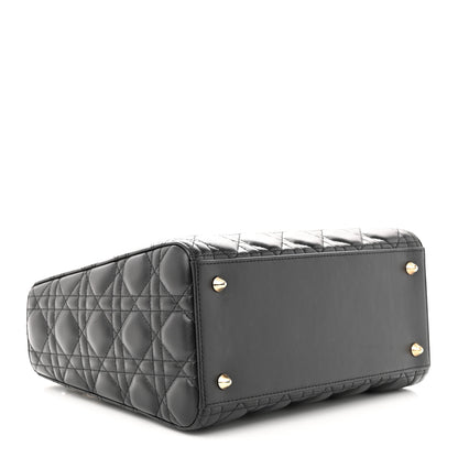 Christian Dior Lambskin Cannage Medium Lady Dior Black 4 of 11