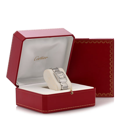 Cartier 18K White Gold Diamond Bezel 25mm Tank Francaise Quartz Watch 5 of 5