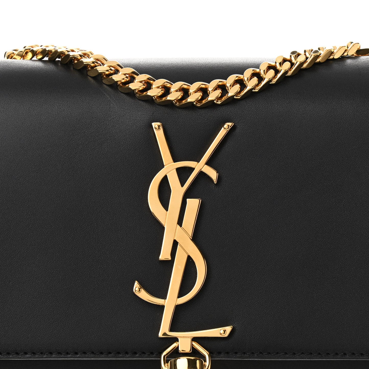 Calfskin Small Classic Monogram Kate Tassel Satchel Black