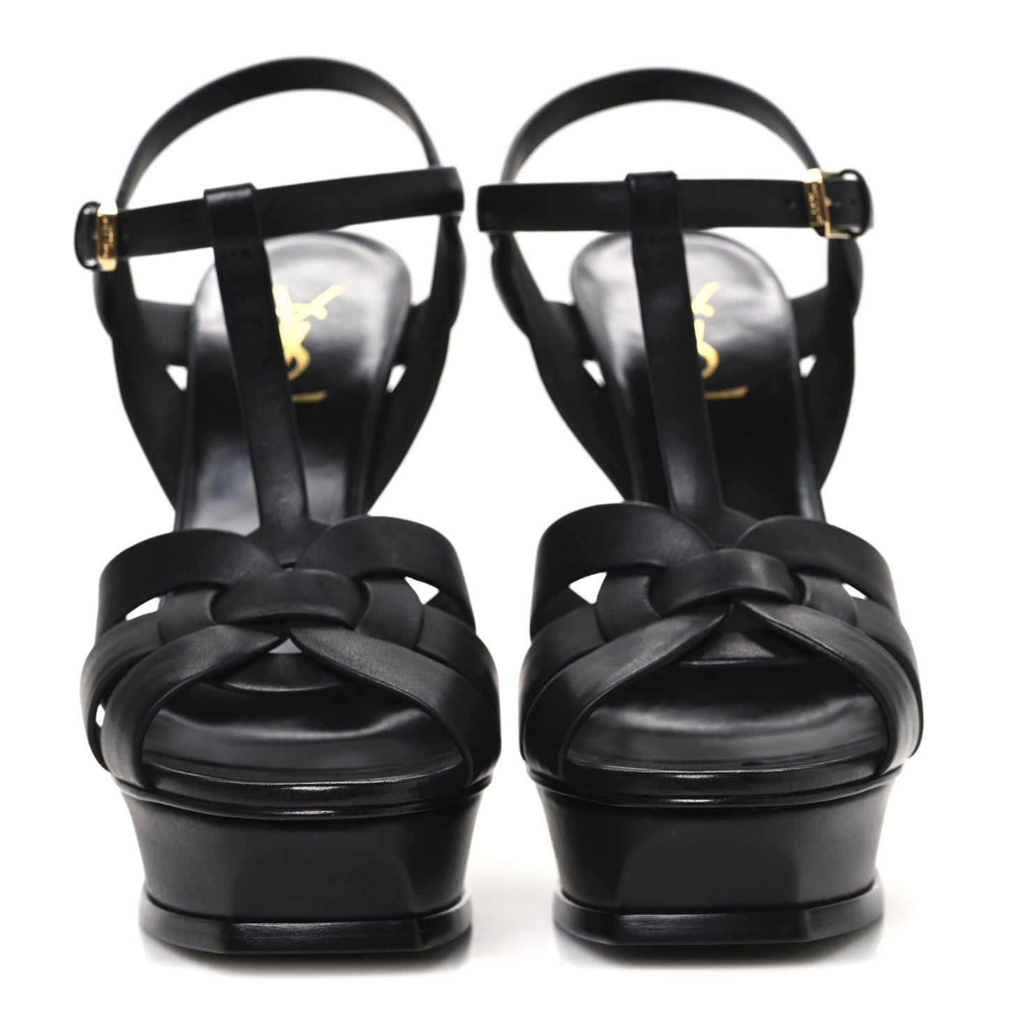 Calfskin Tribute 105 Platform Sandals 40 Black
