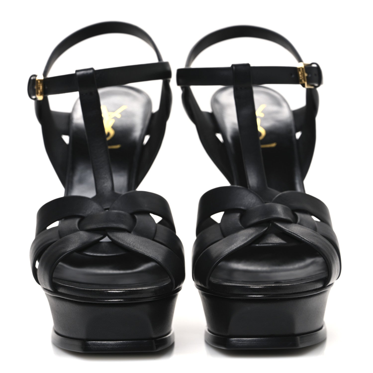 Saint Laurent Calfskin Tribute 105 Platform Sandals 40 Black 3 of 11