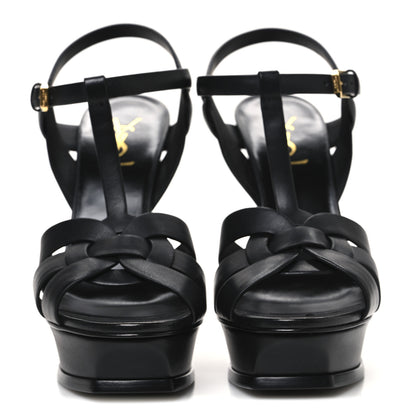 Saint Laurent Calfskin Tribute 105 Platform Sandals 40 Black 3 of 11