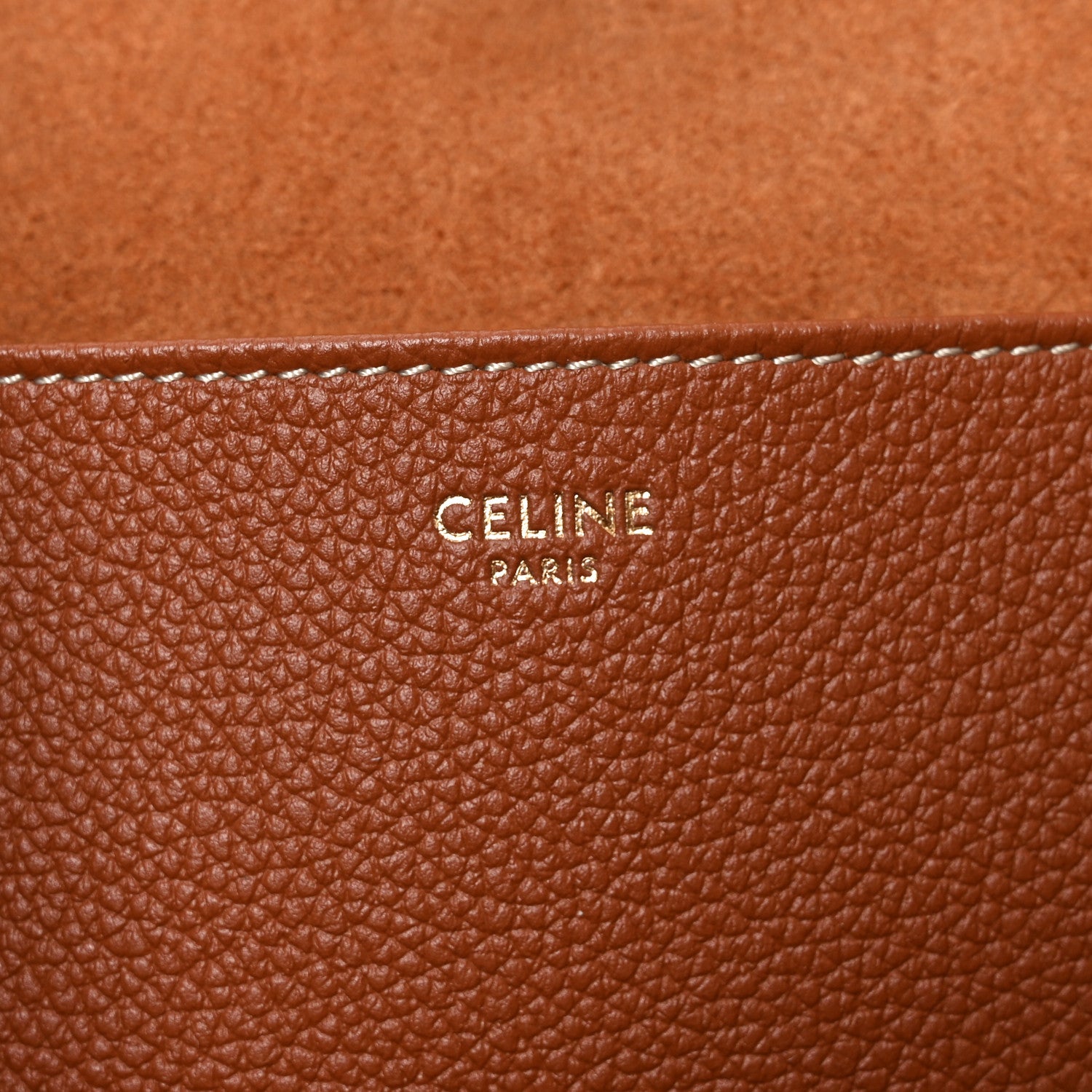 Celine Grained Calfskin Triomphe Medium Cabas Anais Tan 6 of 9