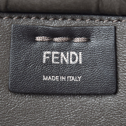 Fendi Vitello Pelo Flamingo Crocodile Embossed Petite 3Jours Tote Carbone 8 of 12