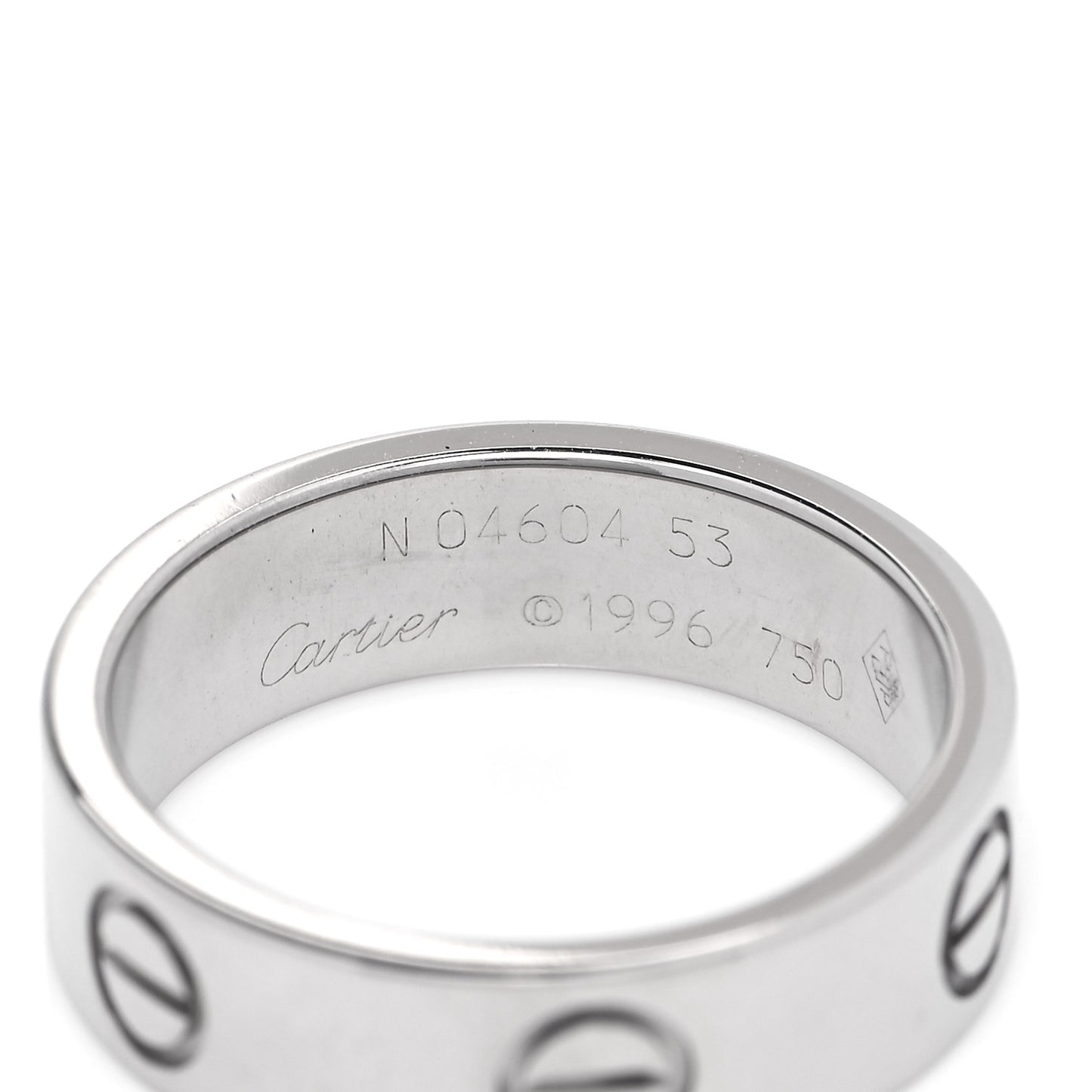18K White Gold 5.5mm LOVE Ring 53 6.5