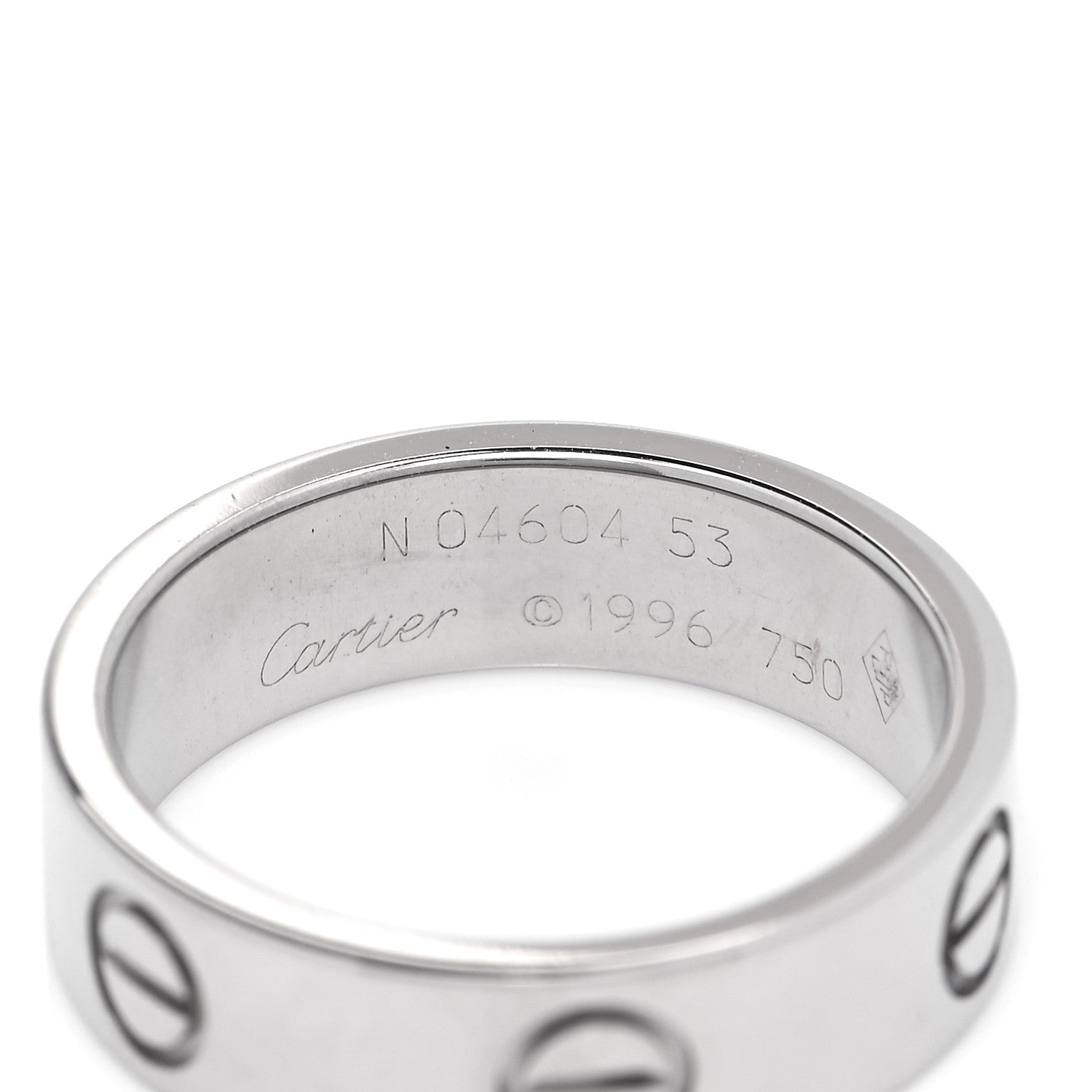 Cartier 18K White Gold 5.5mm LOVE Ring 53 6.5 7 of 8