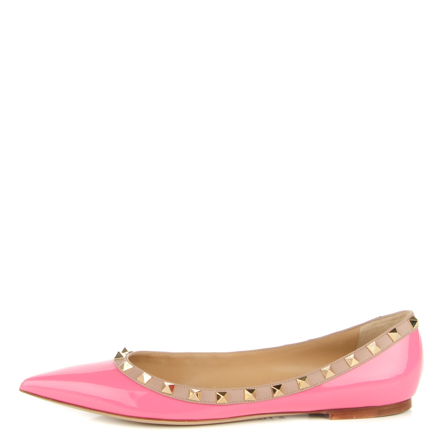 Valentino Garavani Patent Nappa Rockstud Ballerina Flats 40 Ninphea Poudre 1 of 7