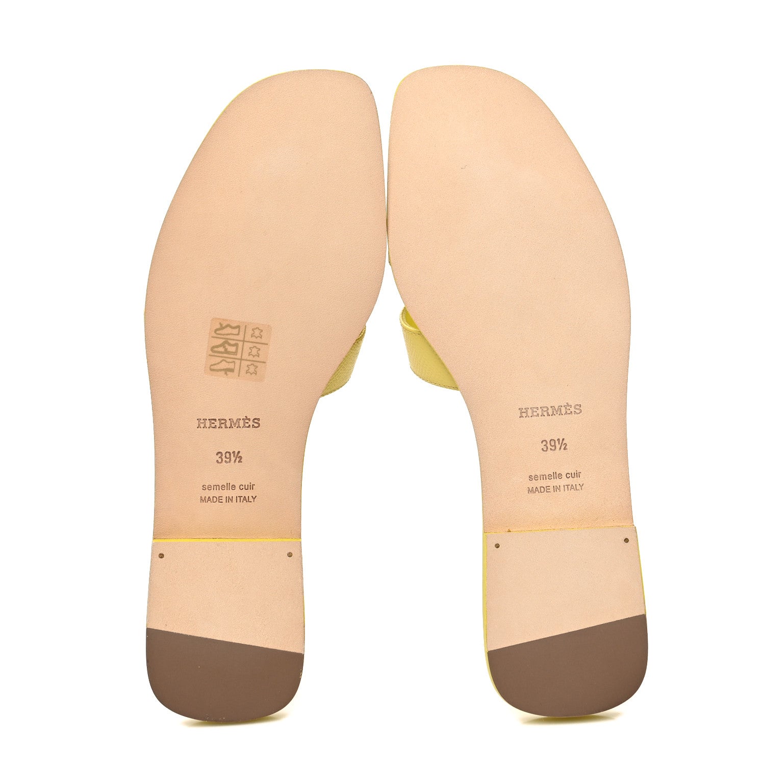 Hermes Epsom Oran Sandals 39.5 Jaune Curcuma 5 of 9