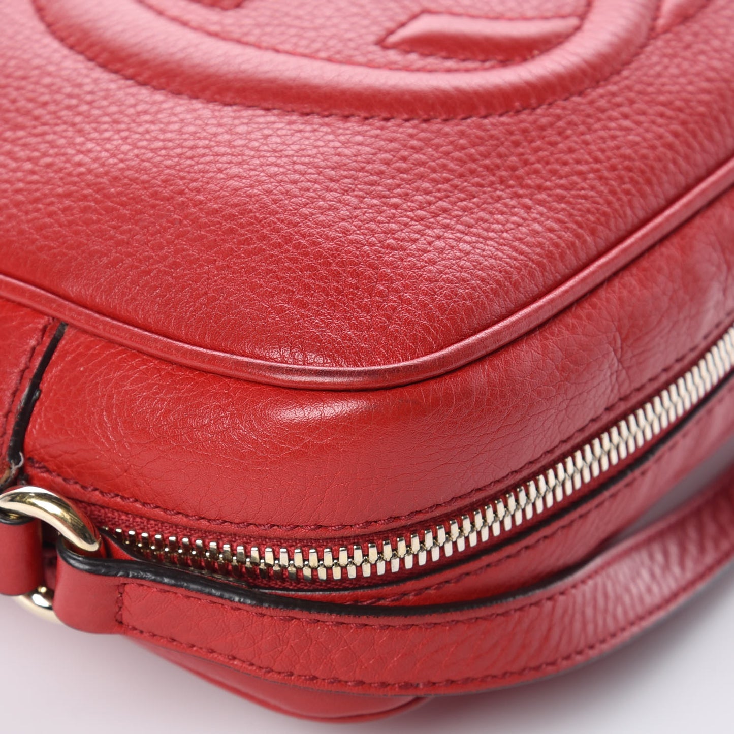 Pebbled Calfskin Small Soho Disco Bag Tabasco Red