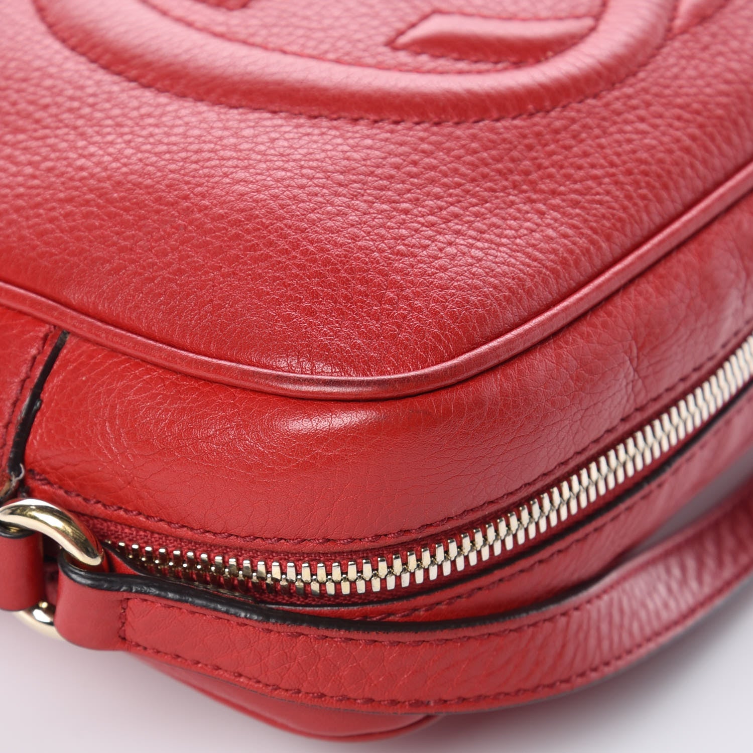 Gucci Pebbled Calfskin Small Soho Disco Bag Tabasco Red 10 of 15