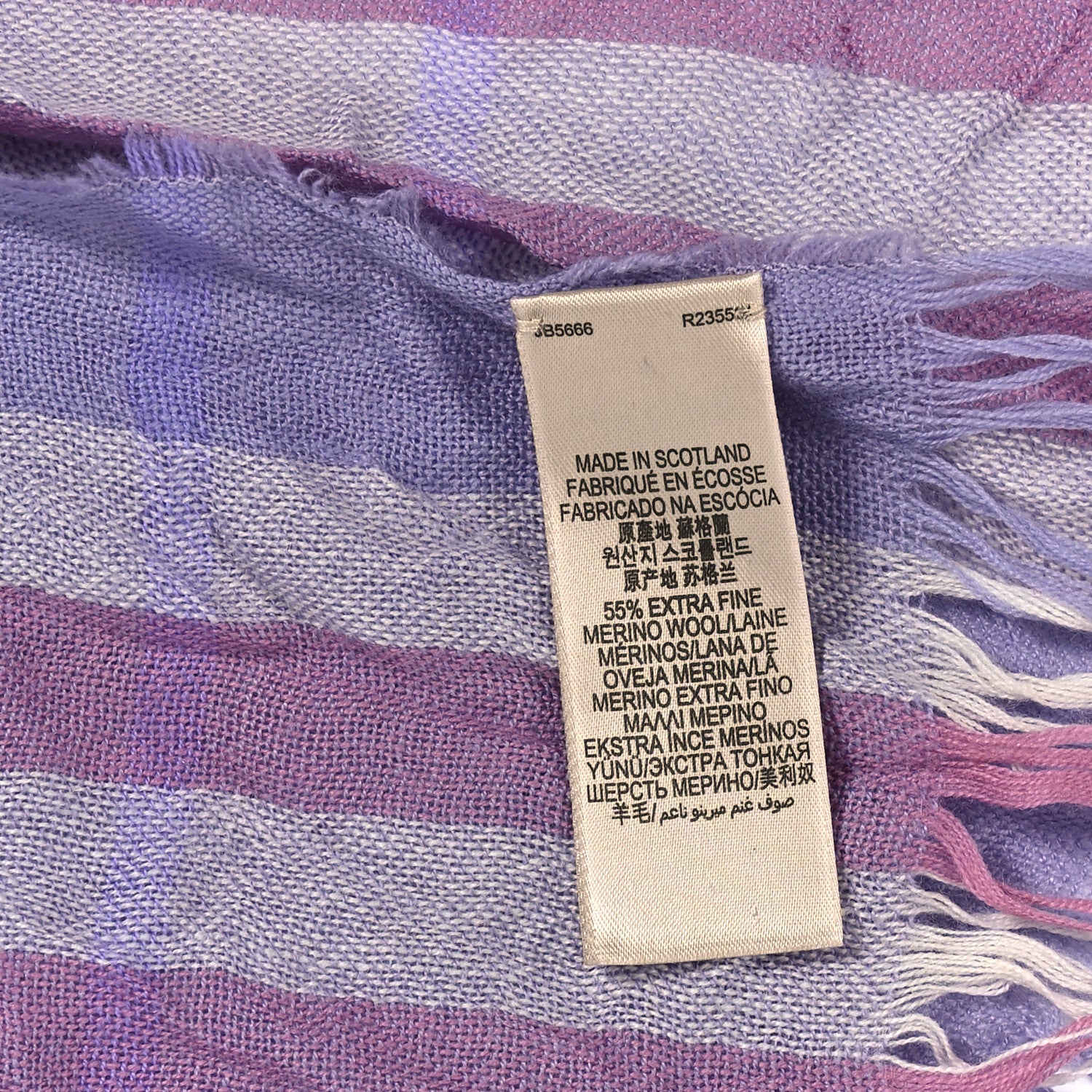 Burberry Silk Gauze Giant Check Scarf Purple 4 of 5