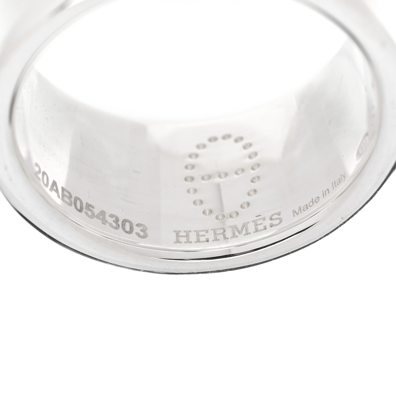 Hermes Sterling Silver GM Eclipse Ruban Ring 55 7.25 4 of 6