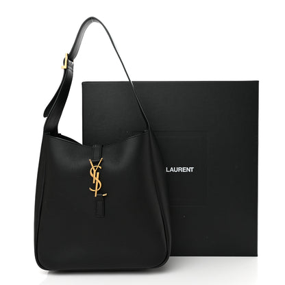 Saint Laurent Smooth Calfskin Small Le 5 A 7 Soft Hobo Black 10 of 10