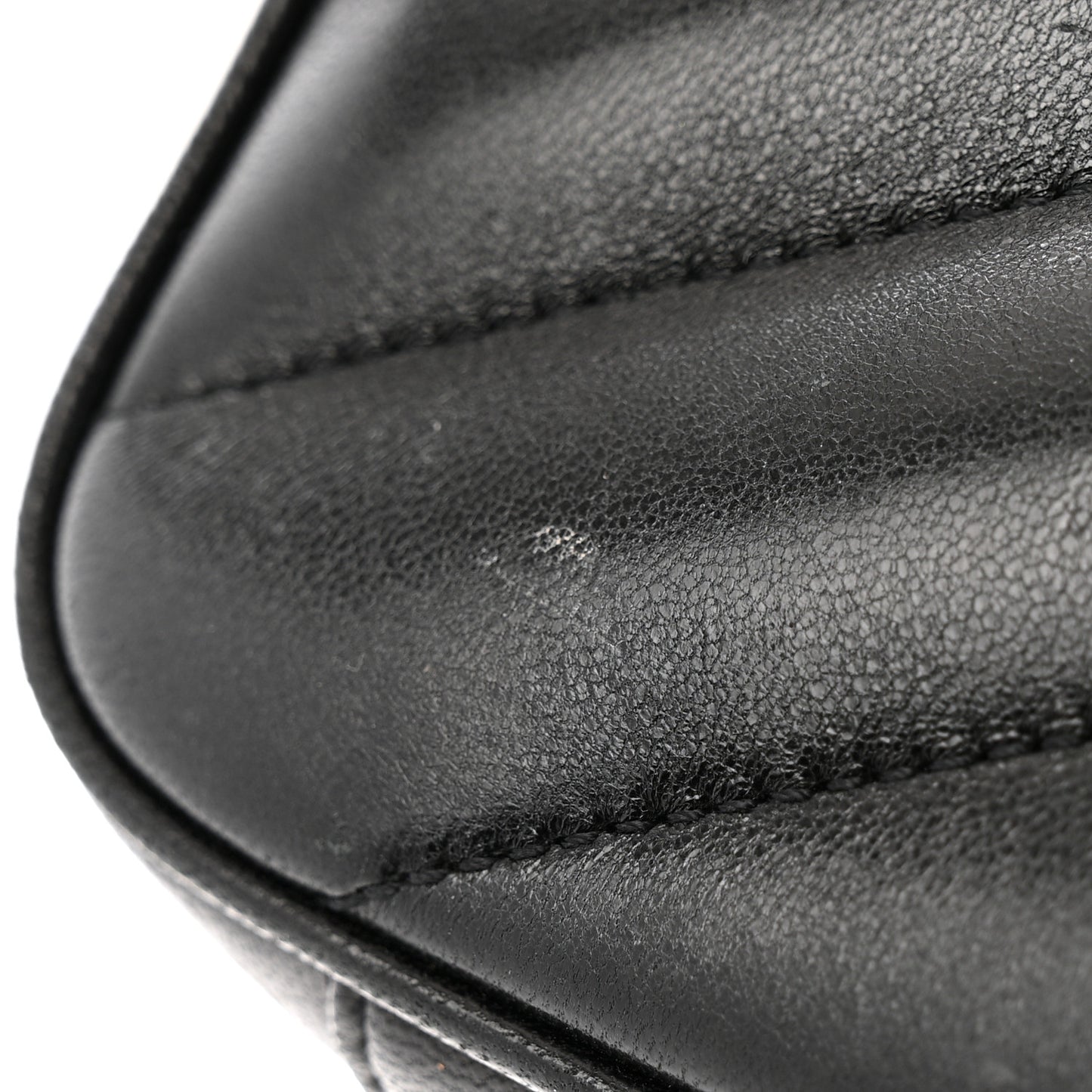 Lambskin Chevron Quilted Small Loulou Black
