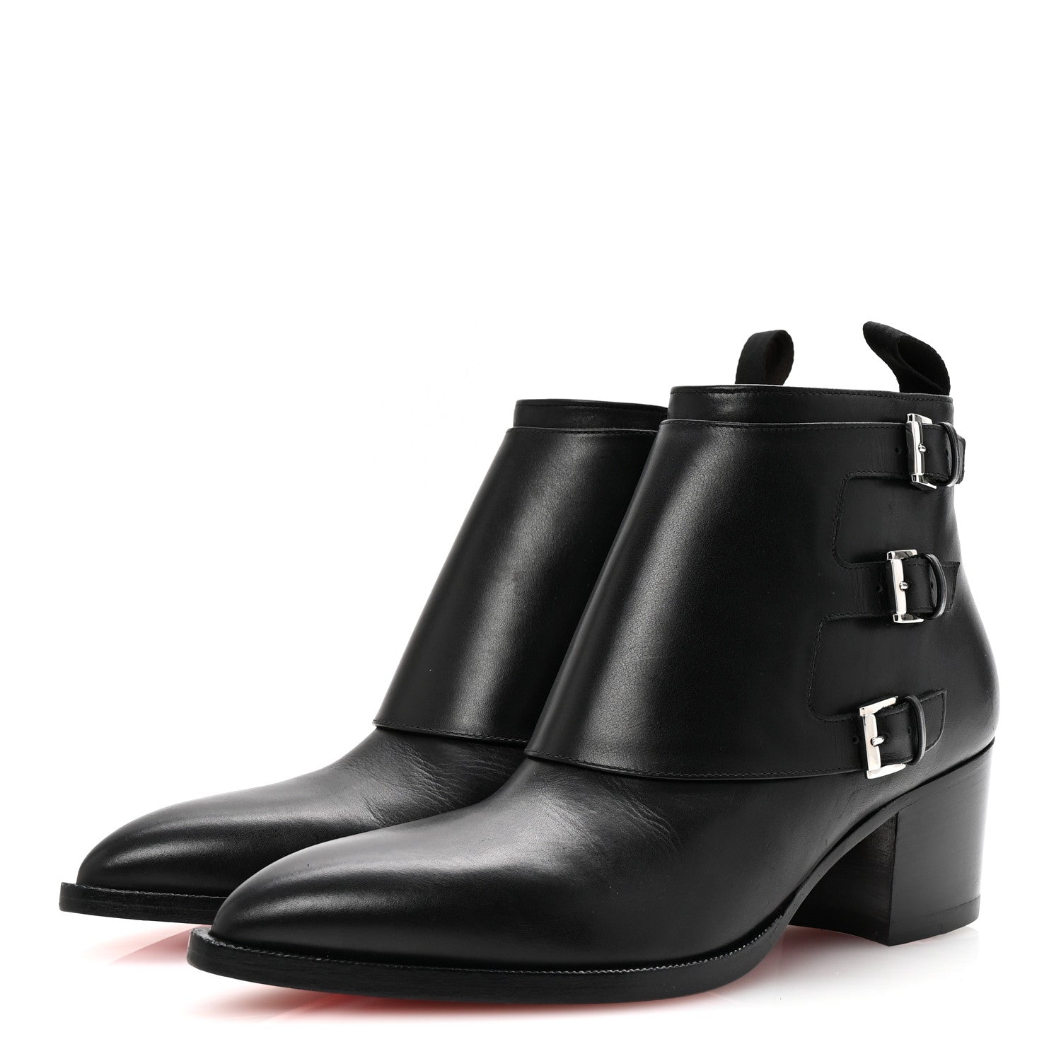 Christian Louboutin Calfskin Will Buckle Boots 39.5 Black 4 of 8