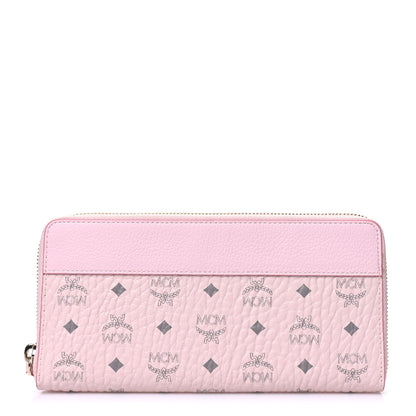 MCM Visetos Large Zip Around Wallet Powder Pink 1 of 10