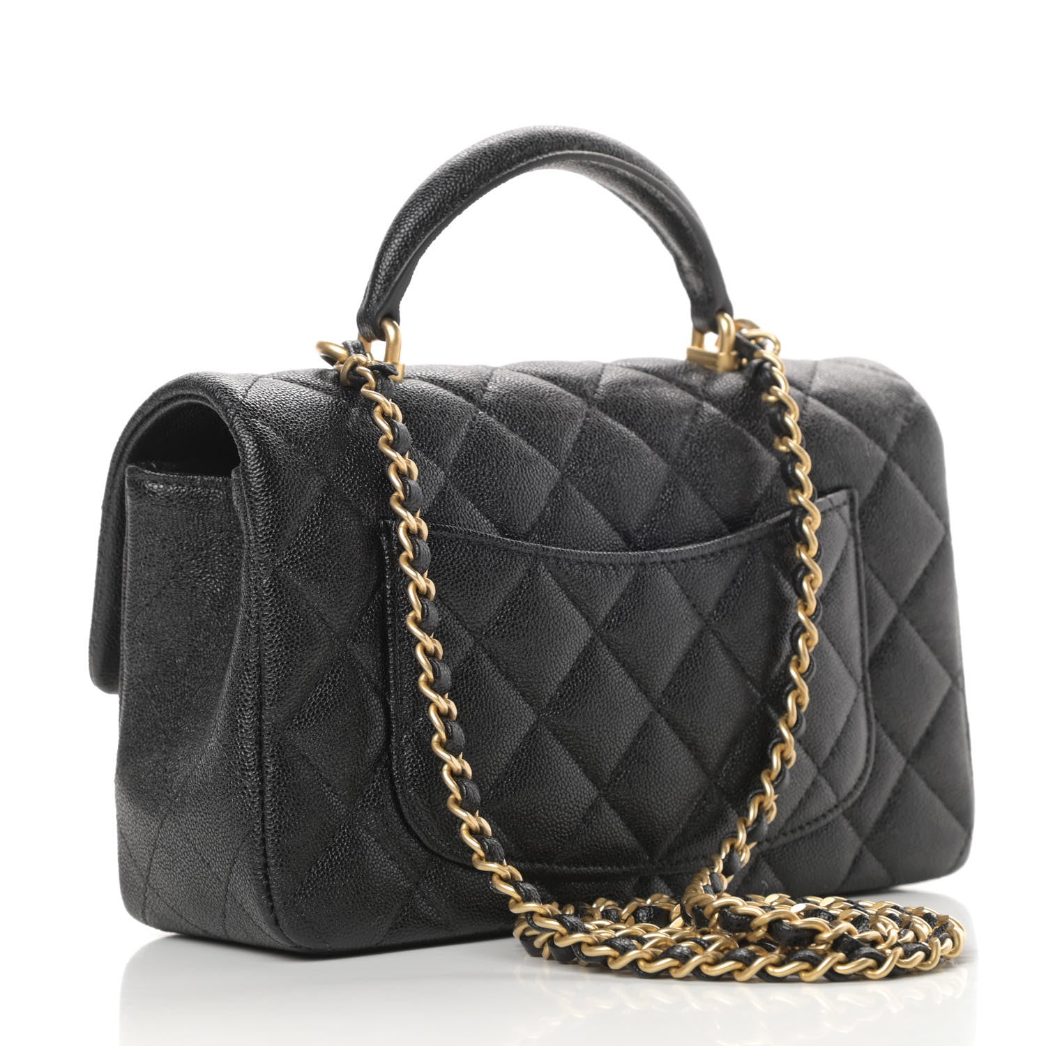 Chanel Caviar Quilted Mini Top Handle Rectangular Flap Black 3 of 11
