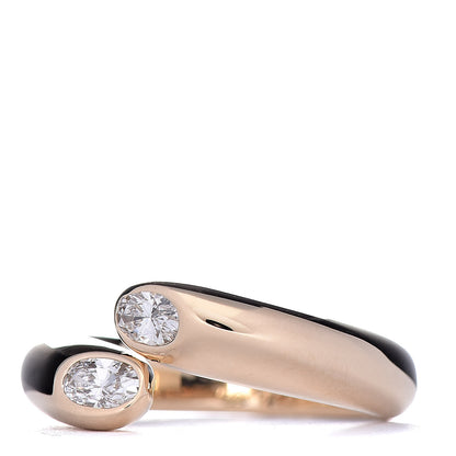 Cartier 18K Yellow Gold Diamond Ellipse Deux Tetes Croisees Bypass Ring 53 6.25 3 of 5