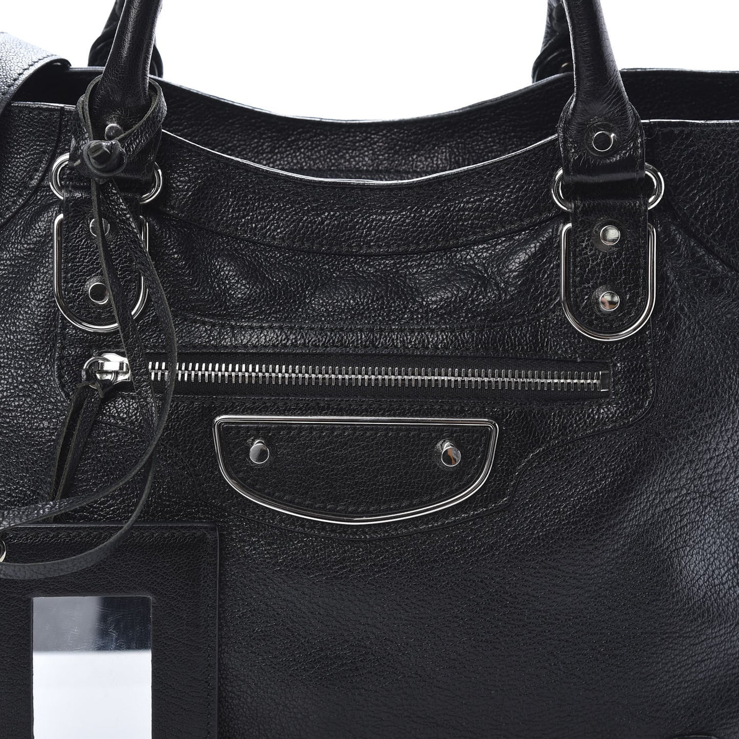 Chevre Silver Metallic Edge Hardware Velo Black