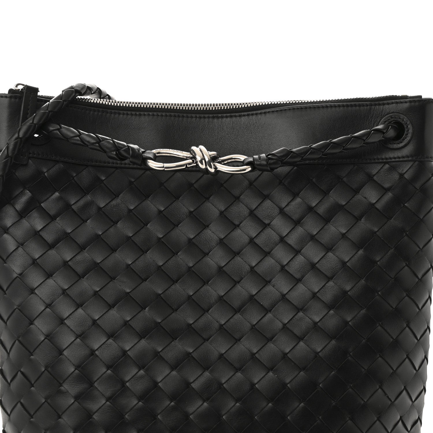 Bottega Veneta Nappa Intrecciato Andiamo Flat Messenger Black 8 of 11