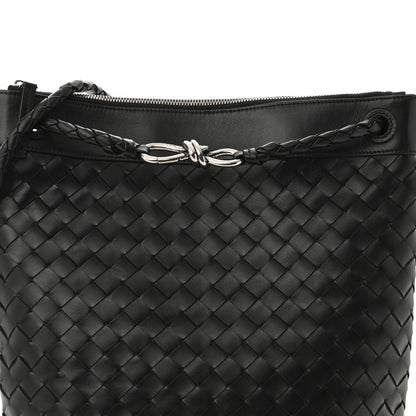 Bottega Veneta Nappa Intrecciato Andiamo Flat Messenger Black 8 of 11