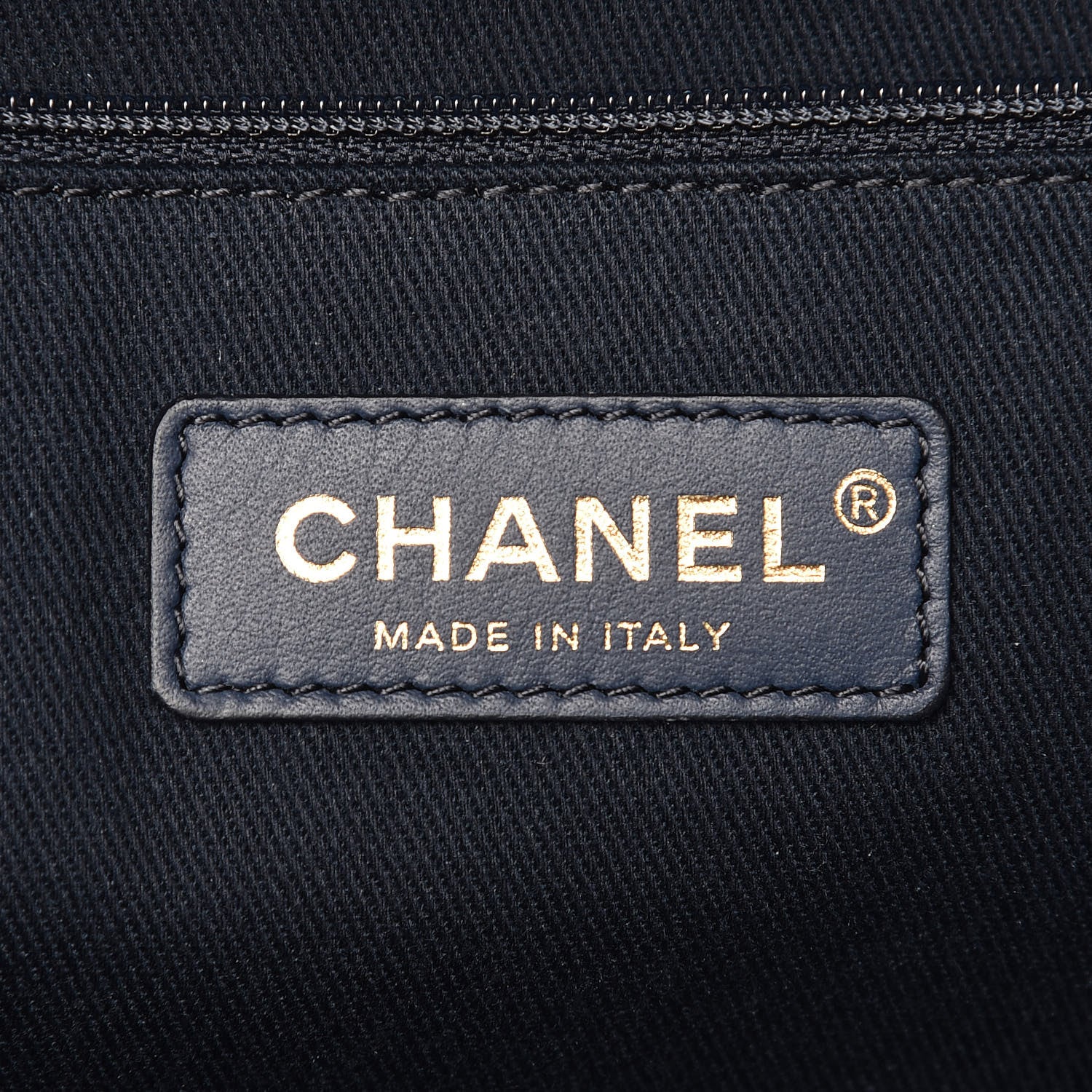 Chanel Lurex Canvas Small Deauville Tote Navy Blue Gold 8 of 10