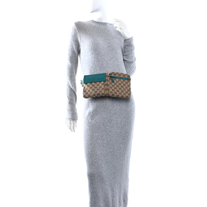 Gucci GG Monogram Web Double Pocket Belt Bag Turquoise 2 of 12