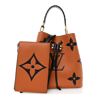 Louis Vuitton Empreinte Monogram Giant Crafty Neonoe MM Caramel Black 3 of 13