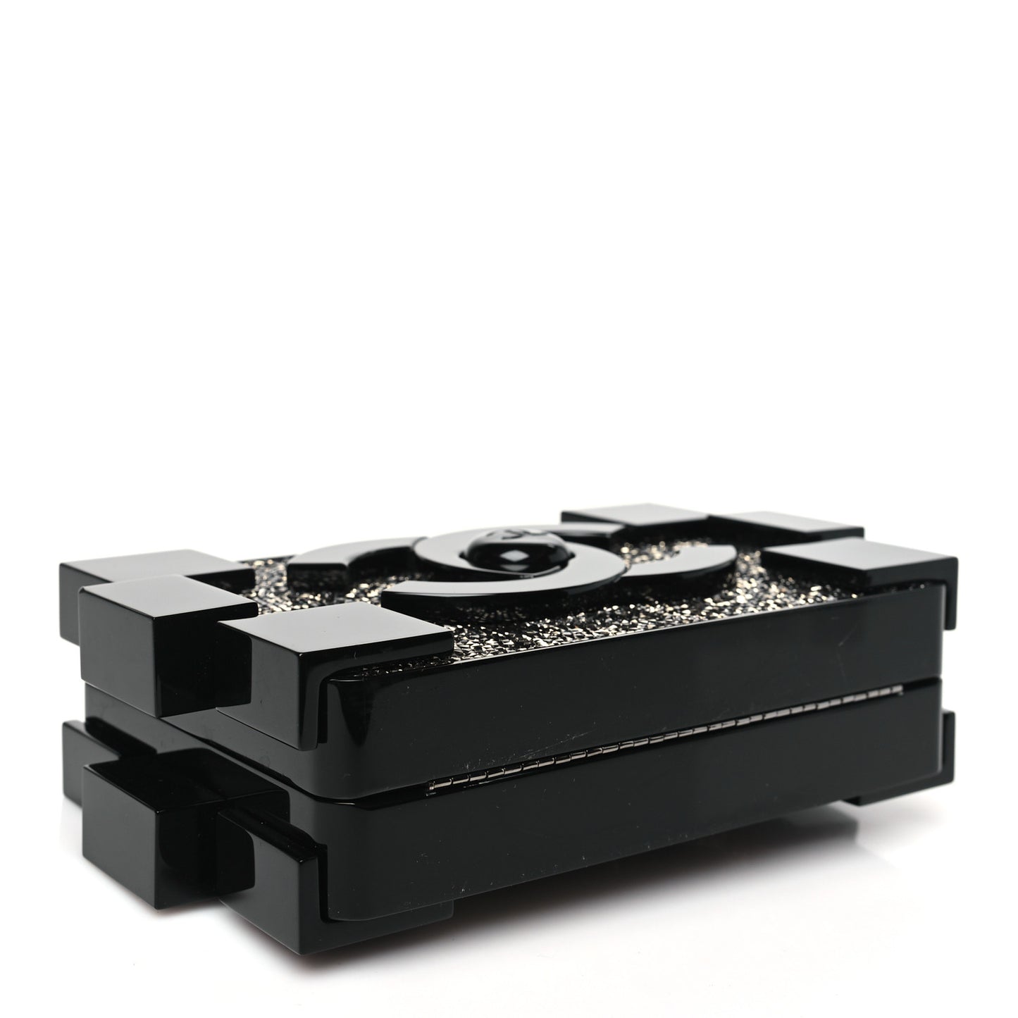 Plexiglass Crystal Lego Clutch Black