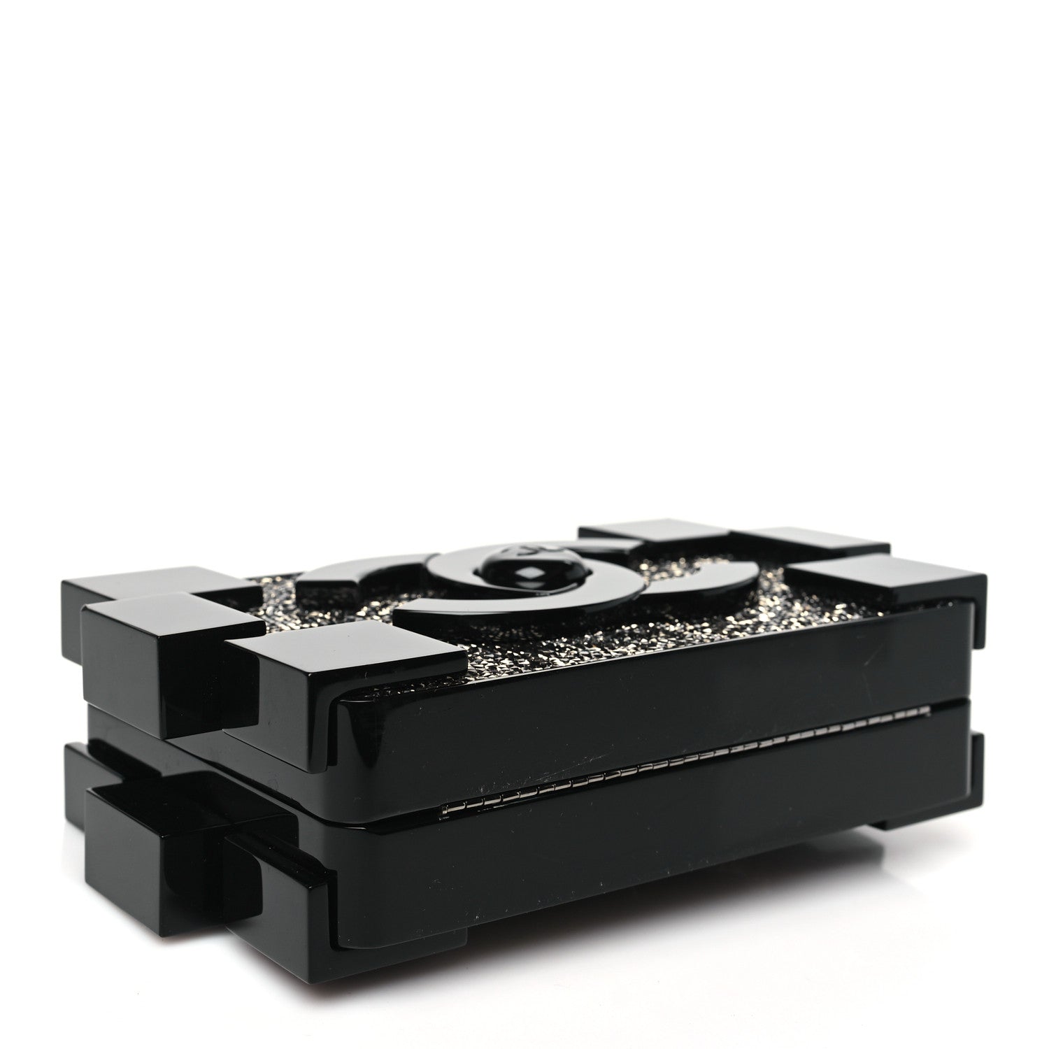 Chanel Plexiglass Crystal Lego Clutch Black 4 of 10