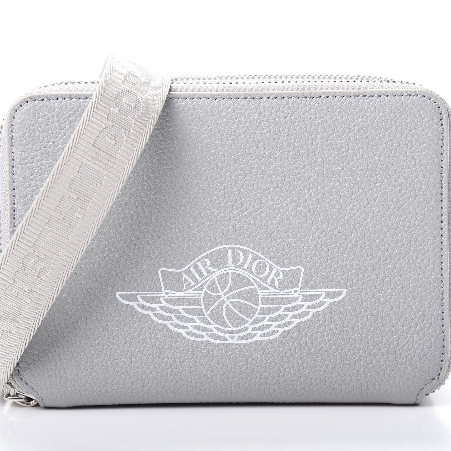 Christian Dior X AIR JORDAN Grained Calfskin Crossbody Grey 695216 Christian Dior X AIR JORDAN Grained Calfskin Crossbody Grey 695216