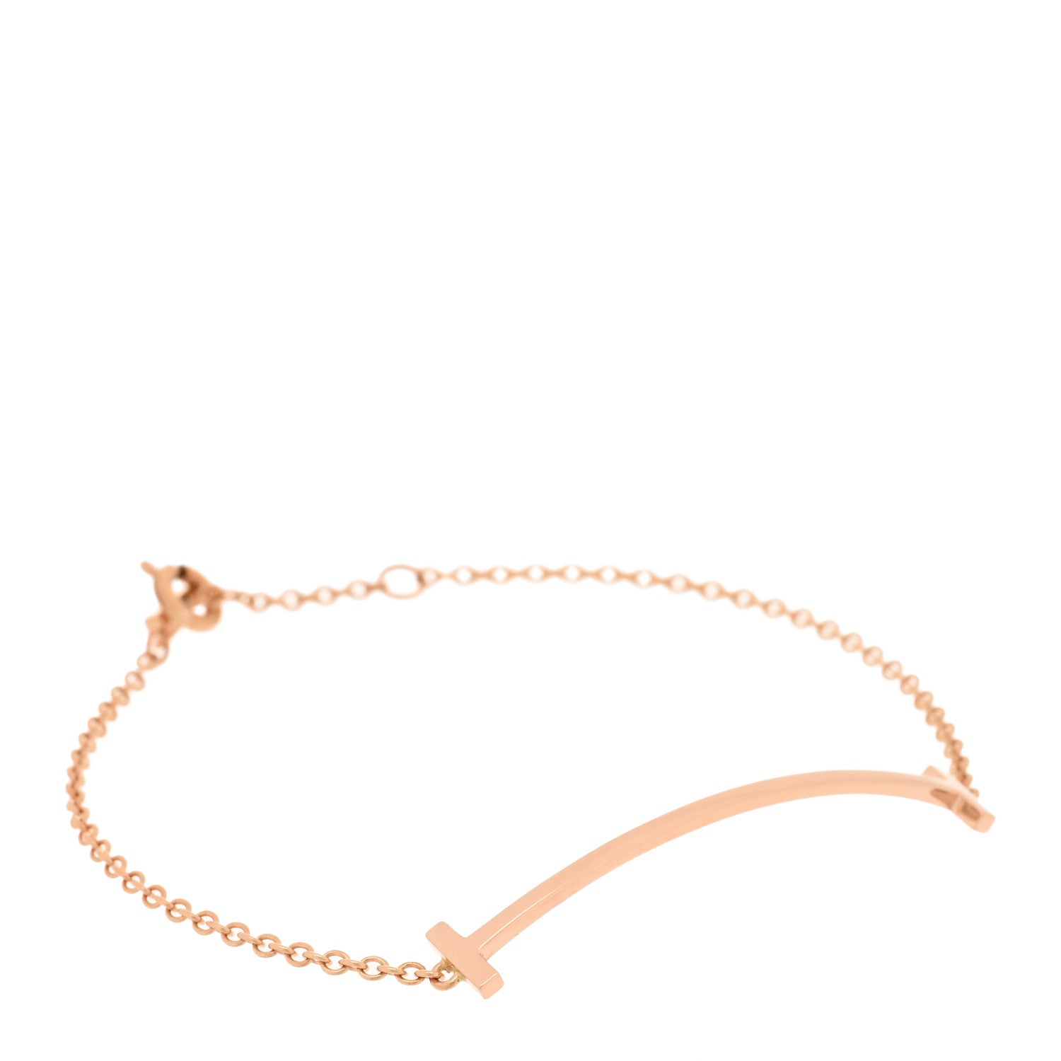 Tiffany 18K Rose Gold T Smile Bracelet 1 of 4