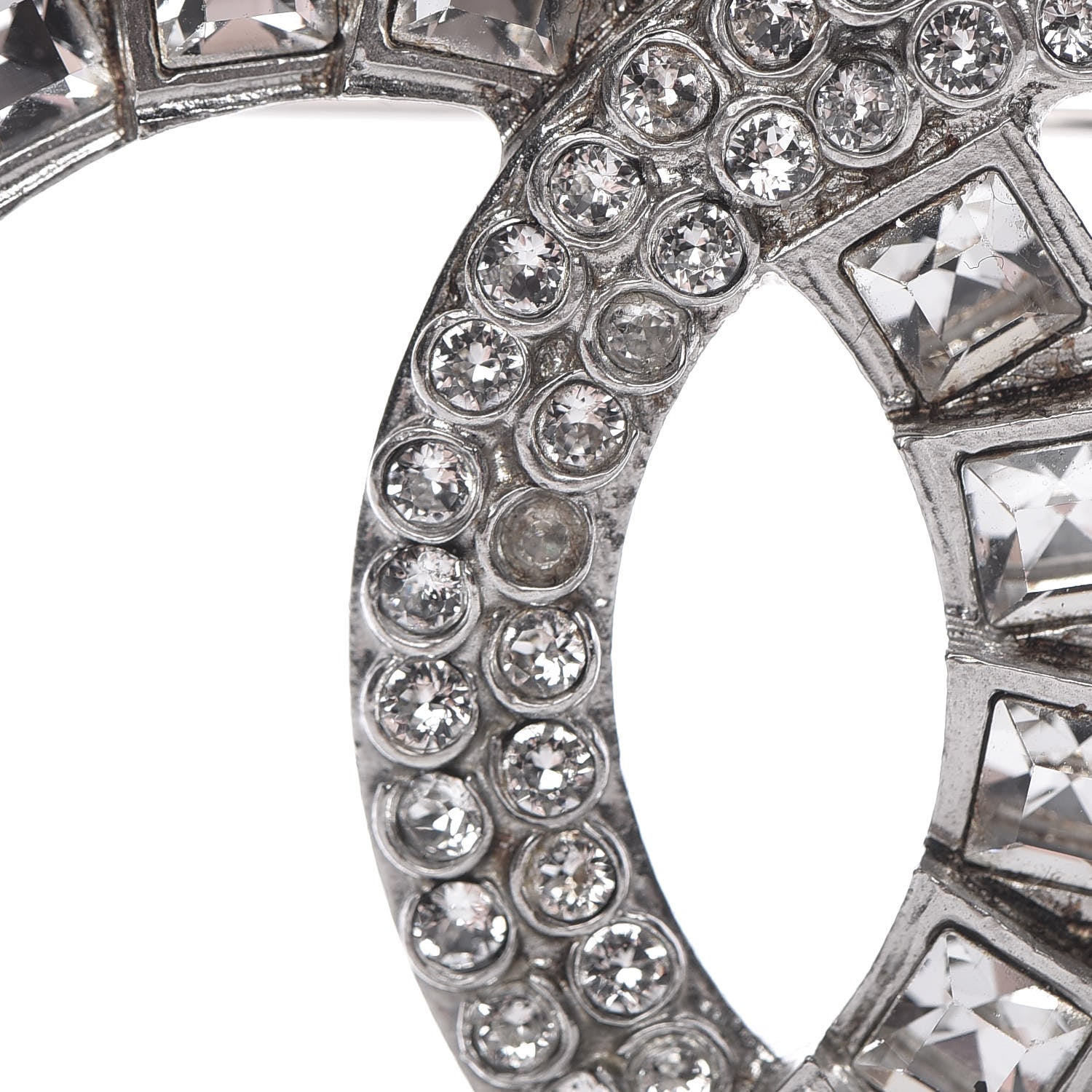 Chanel Crystal CC Brooch Silver 5 of 7