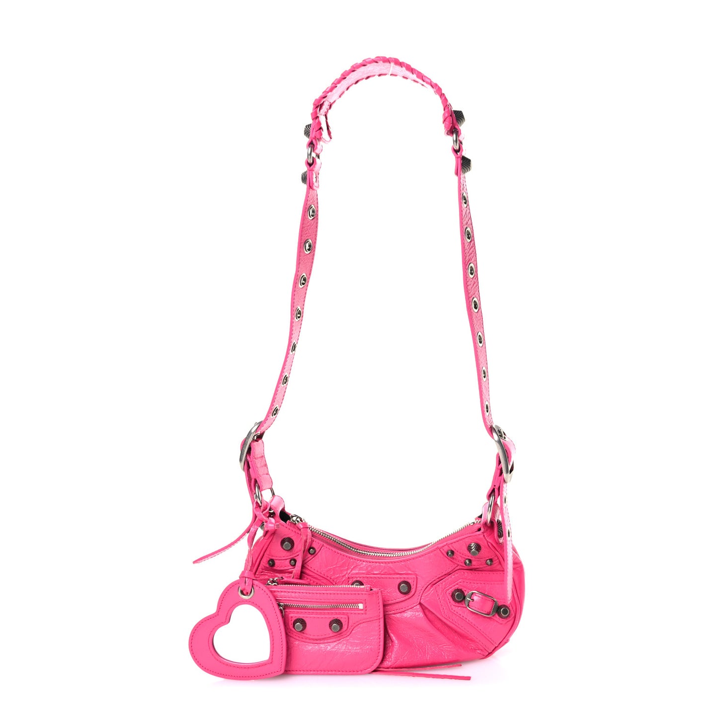 Agneau Arena Le Cagole Shoulder Bag XS Violet Fuxia