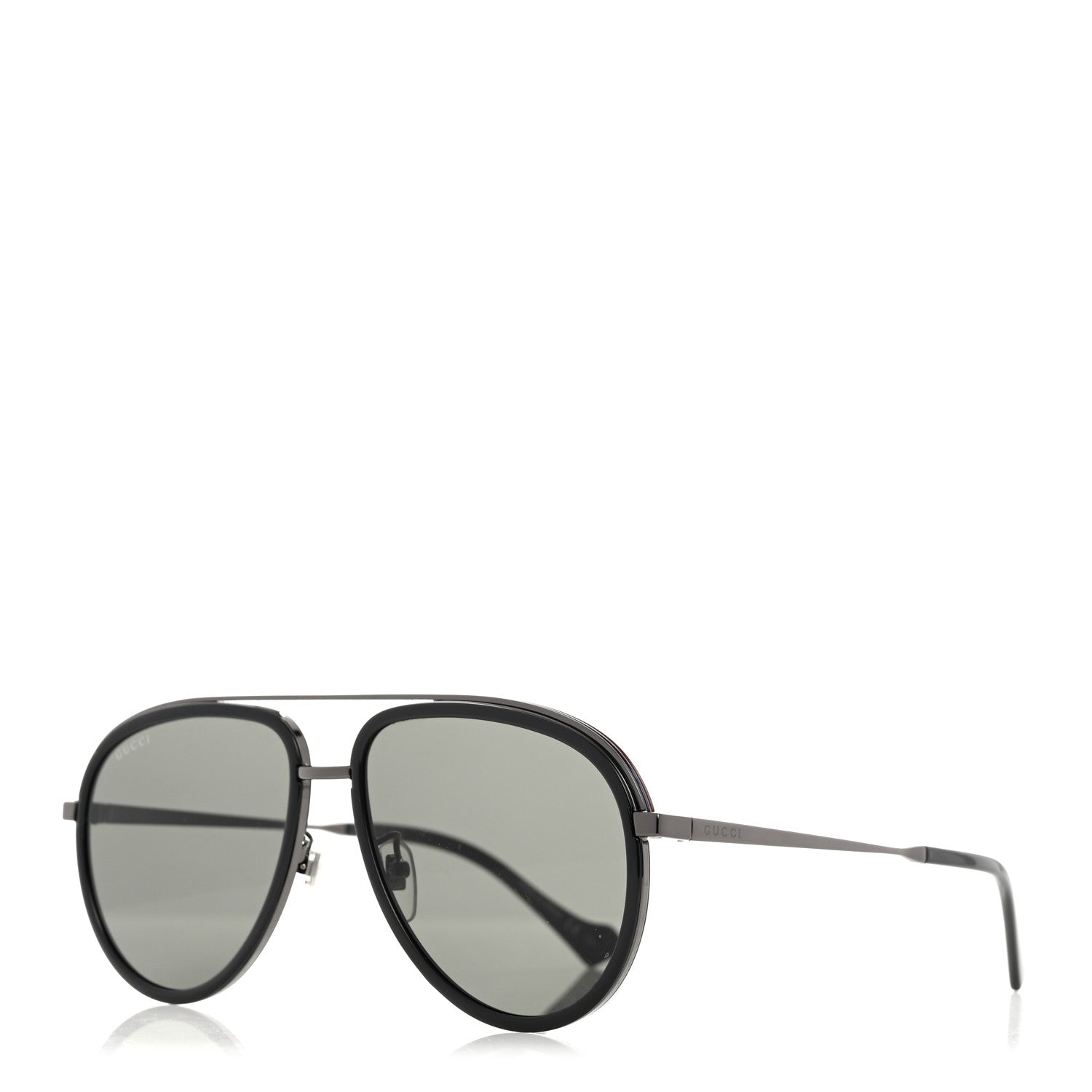 Gucci Metal Aviator Sunglasses GG1097S Grey Black 1 of 8