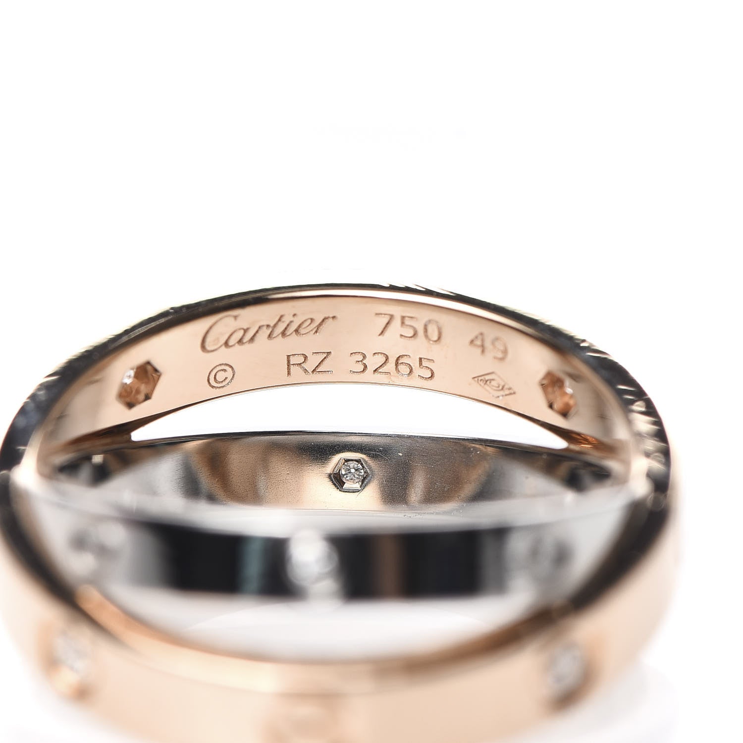 Cartier 18K Pink White Gold 6 Diamond LOVE Ring 49 4.75 4 of 6