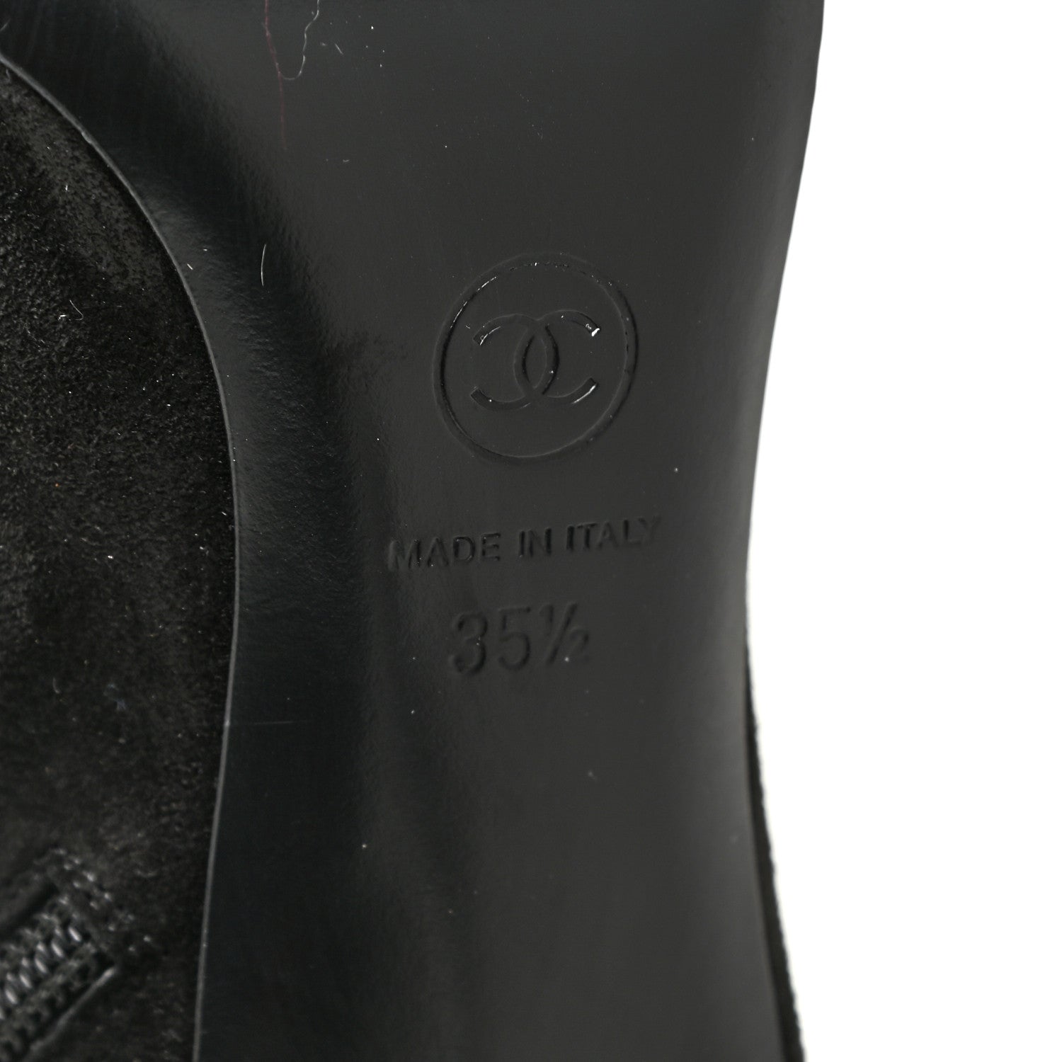Chanel Suede Grosgrain Pearl Ankle Boots 35.5 Black 17 of 25