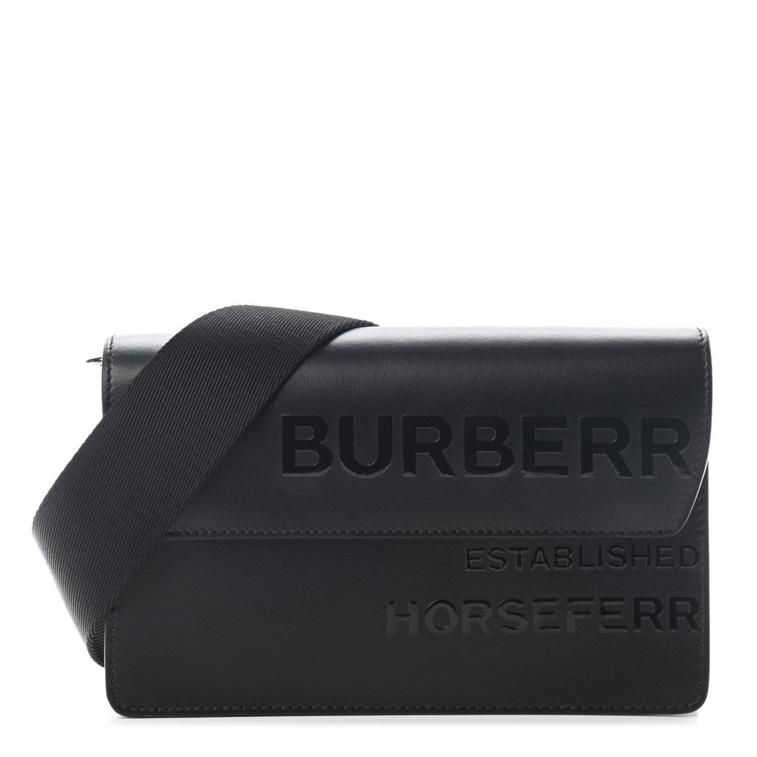 Burberry Calfskin Graphic Printed Oscar Crossbody Bag Black 1 of 9
