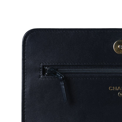 Chanel Caviar Quilted Boy Wallet On Chain WOC Navy 12 of 14