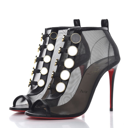 Christian Louboutin Mesh Nappa Marikate 100 Ankle Boots 38.5 Black 3 of 9