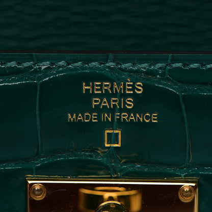 Hermes Shiny Alligator Kelly Longue Wallet Vert Emeraude 7 of 22