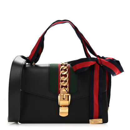 Gucci Calfskin Small Sylvie Shoulder Bag Black 1 of 10
