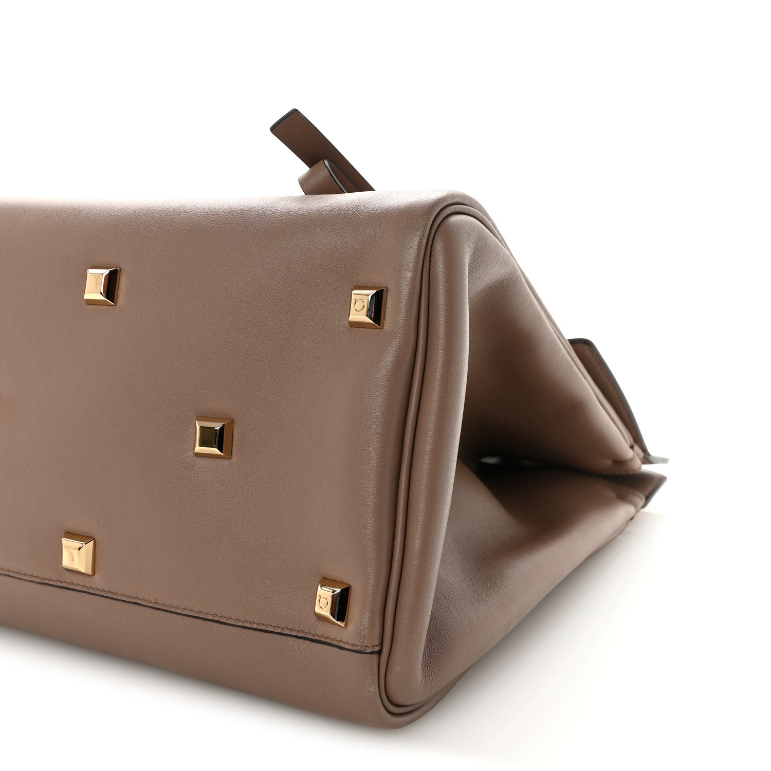 Salvatore Ferragamo Smooth Calfskin Large The Studio Bag Caraway