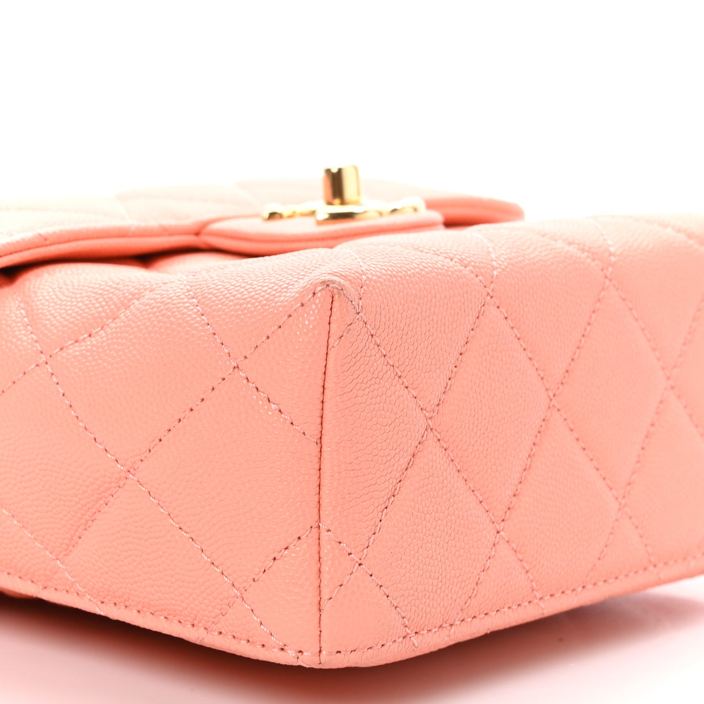 Caviar Quilted Handy Box Vanity Case Orange